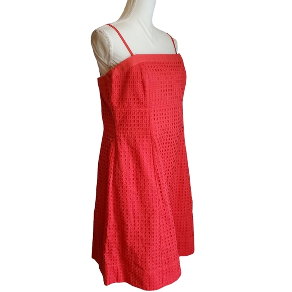 NEW WHBM Watermelon Removable Strap Eyelet Fit-and-Flare Dress - Picture 5 of 13